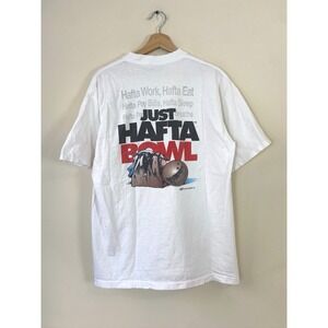 Vintage 90's Bowling Team Sport Single Stitch White Mullet Tee Shirt